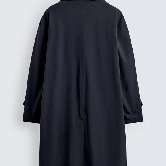 Zara Men's Charcoal Double-Breasted Trench Coat - Picture 3 of 5